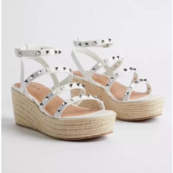 Torrid Studded Gladiator Flatform Sandals wide width wedge rope sandals size 9.5 - Picture 1 of 10